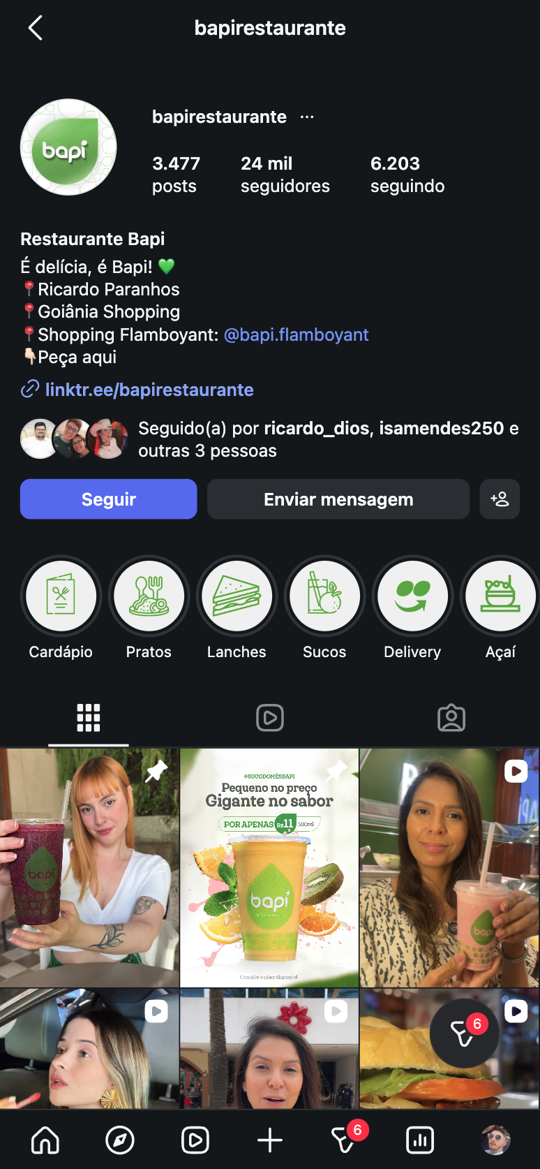 Feed atual do Bapi