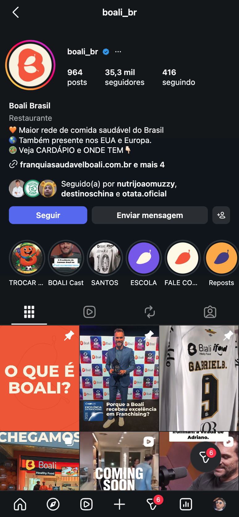 Feed atual do Boali